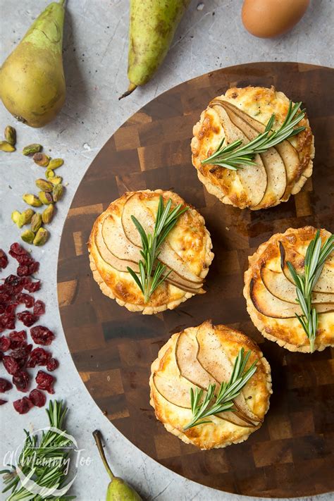 rosemary-goats-cheese-tarts-with-sliced-pear-a image