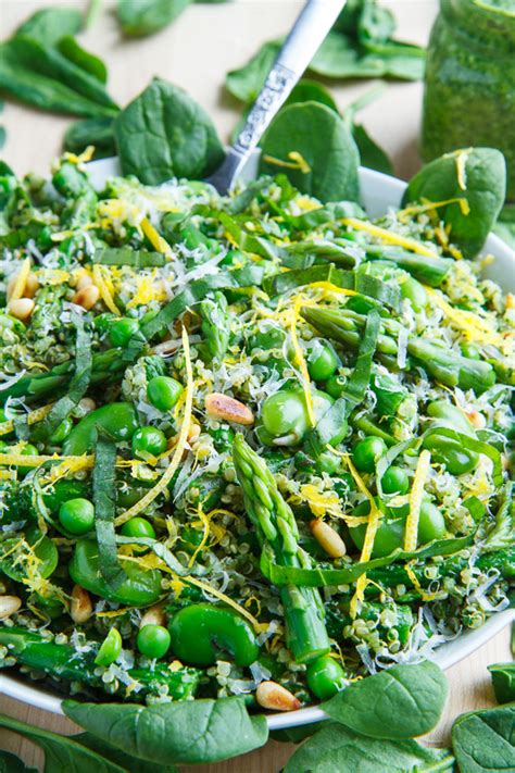 asparagus-and-pea-spinach-pesto-quinoa-salad image