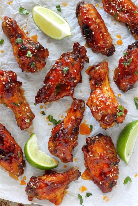 sweet-and-spicy-sriracha-baked-chicken-wings-baker image