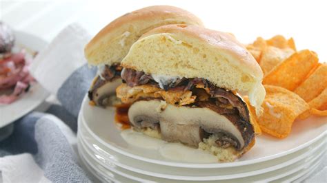 portabella-burgers-with-charred-red-onion-delicious image