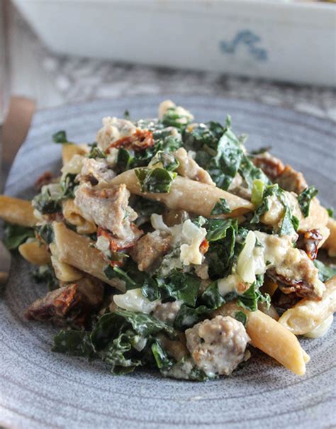 creamy-sausage-and-kale-pasta-bake-an-easy-one-dish image