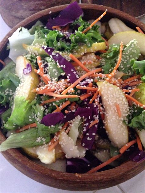 fresh-pear-salad-with-asian-sesame-dressing image