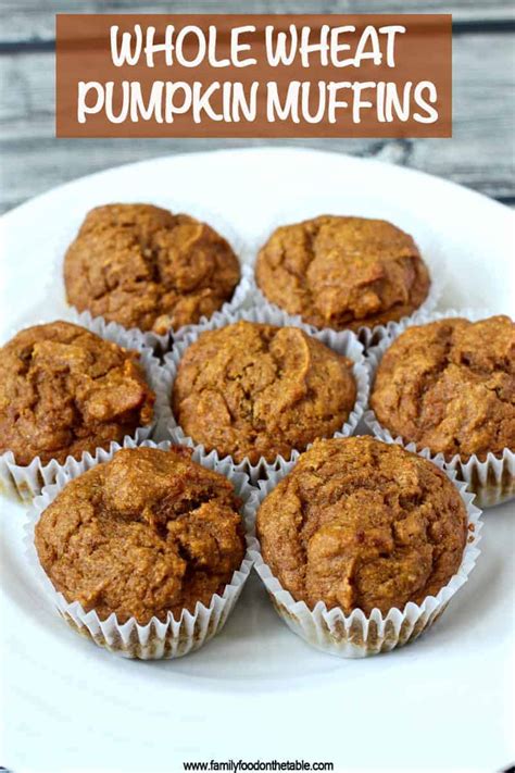whole-wheat-pumpkin-muffins-family-food-on-the-table image