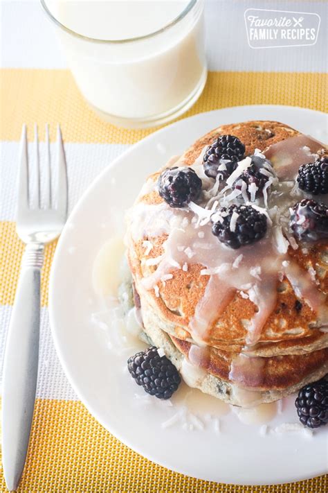 gluten-free-pancakes-with-coconut-syrup-favorite image