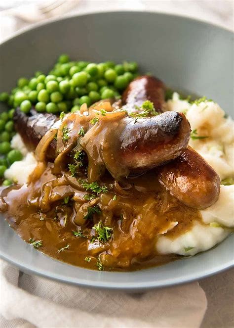 bangers-and-mash-sausage-with-onion-gravy image