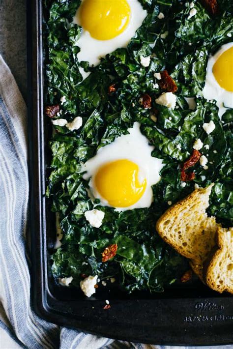 15-minute-sheet-pan-kale-and-egg-bake-healthy image