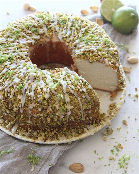 lime-glazed-and-pistachio-crusted-angel-food-cake image