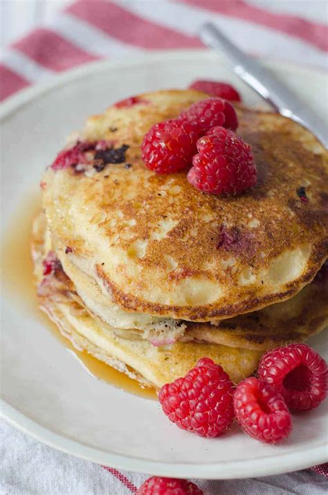lemon-raspberry-ricotta-pancakes-delish-knowledge image