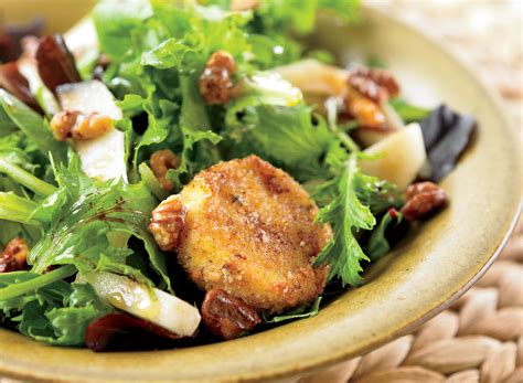 warm-goat-cheese-salad-recipe-with-pears-eat-this-not-that image