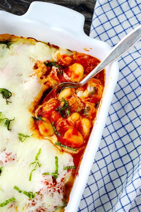cheesy-baked-gnocchi-with-marinara-basil-and-mozzarella image