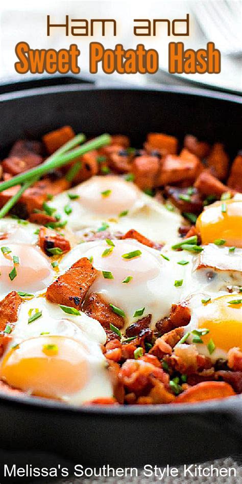ham-and-sweet-potato-hash-with-eggs image