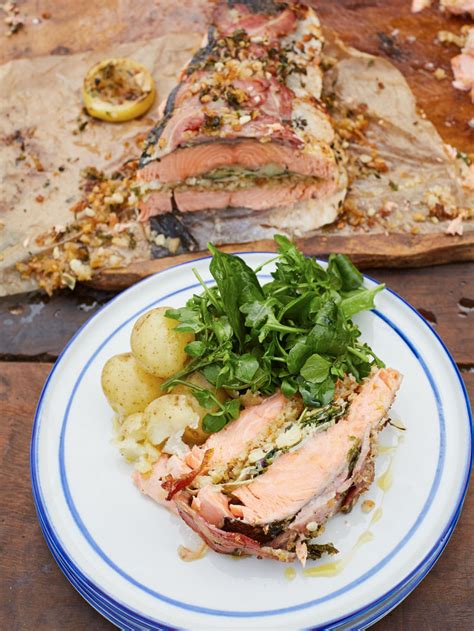 roasted-salmon-artichokes-jamie-oliver-salmon image
