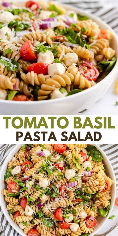 tomato-basil-rotini-pasta-salad-with-mozzarella-pearls image