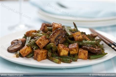 sour-spicy-tofu-green-beans-and-mushrooms-stir-fry image