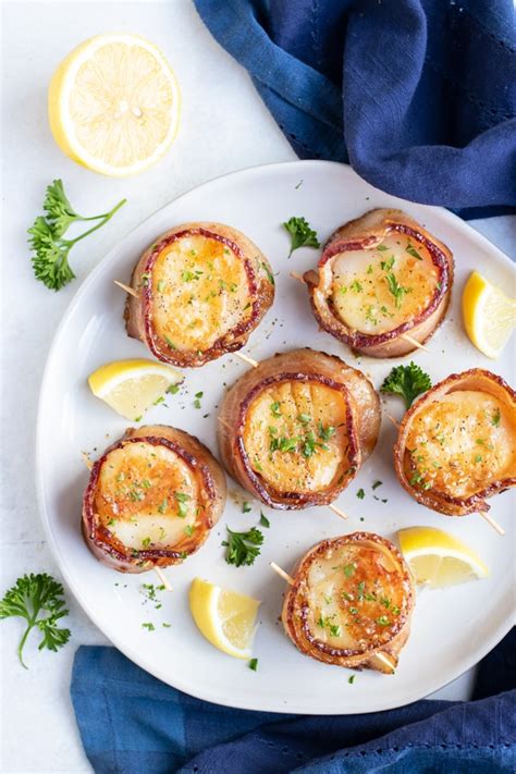 easy-bacon-wrapped-scallops-pan-seared image