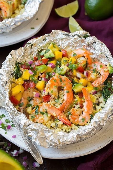 shrimp-and-couscous-foil-packets-with-avocado-mango image
