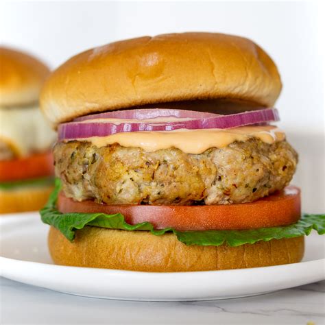 juicy-ground-pork-burgers-babaganosh image