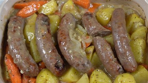 one-pan-sausage-potatoes-carrots-gravy image