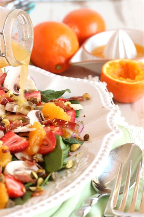 citrus-strawberry-spinach-salad-with-bacon-vinaigrette image
