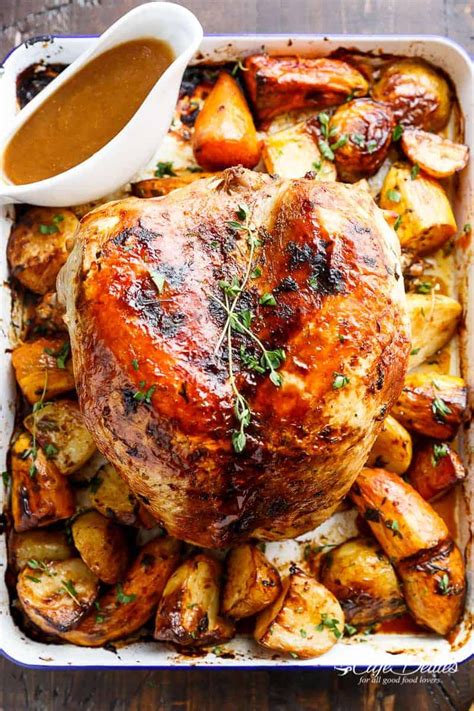 one-pan-juicy-herb-roasted-turkey-potatoes-with-gravy image