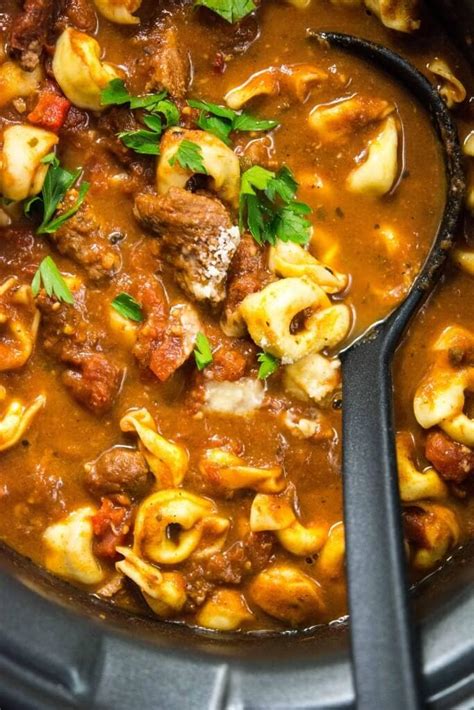 slow-cooker-spicy-beef-tortellini-soup image
