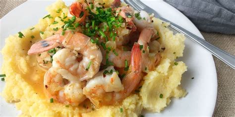shrimp-scampi-with-creamy-polenta-delish image