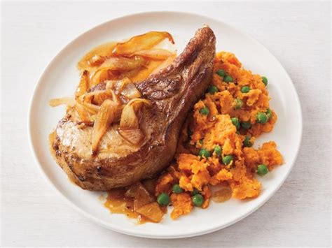 easy-skillet-pork-chops-with-mashed-sweet-potatoes image