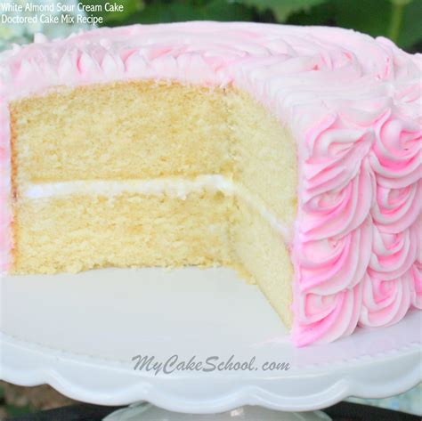 white-almond-sour-cream-cakedoctored-cake-mix image
