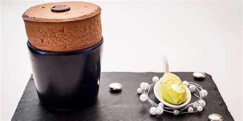 chocolate-souffl-with-pistachio-ice-cream image