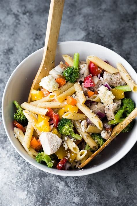 greek-chicken-pasta-salad-sweet-peas-and-saffron image