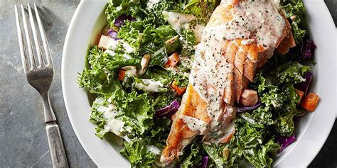 superfood-chopped-salad-with-salmon-creamy-garlic-dressing image
