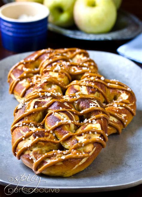 caramel-apple-soft-pretzels-thebestdessertrecipescom image