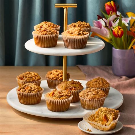 ginger-peach-streusel-muffins image