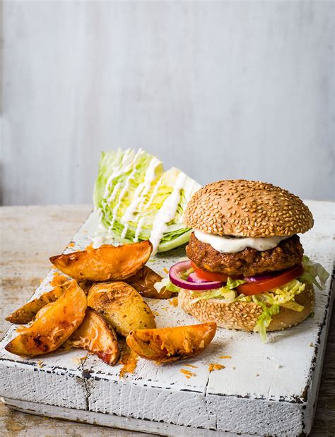 smoky-pork-burger-and-wedges-recipe-sainsburys image
