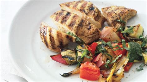 grilled-chicken-and-ratatouille-recipe-epicurious image