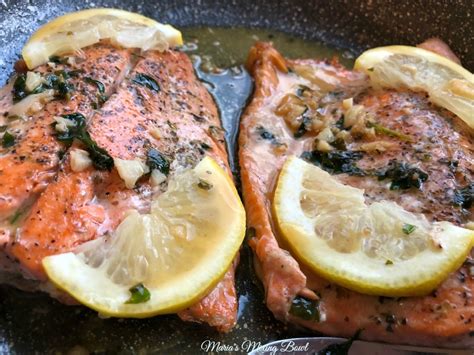 trout-with-garlic-lemon-butter-herb-sauce-marias image