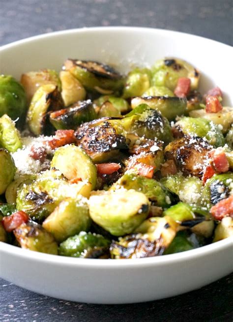 pan-fried-brussel-sprouts-with-bacon-and-parmesan image