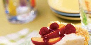 peach-melba-ice-cream-pie-at-womansdaycom-dessert image