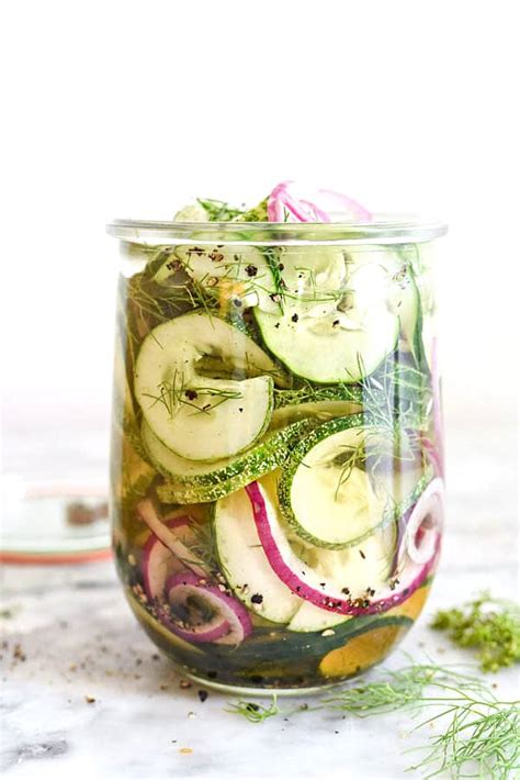 spiralized-refrigerator-quick-dill-pickles image