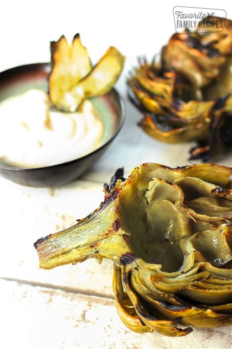 grilled-artichokes-with-creamy-lemon-dip-favorite image