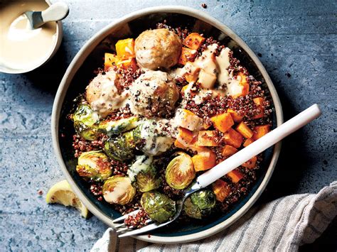 baked-meatballs-with-roasted-vegetables-chatelaine image