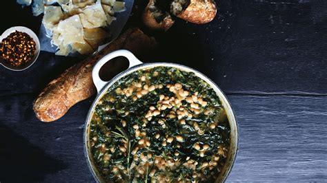 spicy-beans-and-wilted-greens-recipe-bon-apptit image