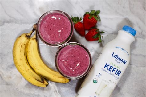 banana-berry-kefir-smoothie-just-4-ingredients-to-taste image