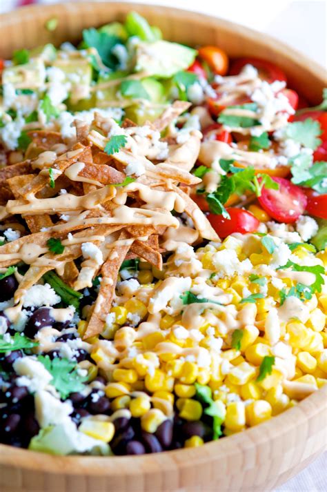 southwest-chipotle-salad-with-homemade-tortilla-strips image