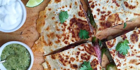 grilled-skirt-steak-quesadillas-with-tomatillo-sauce image