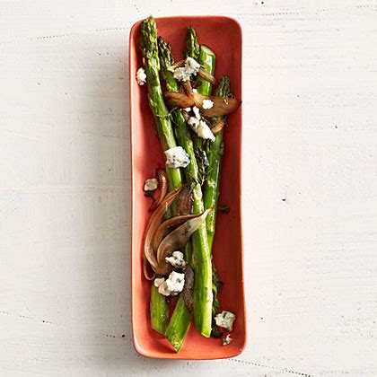 asparagus-with-balsamic-onions-and-blue-cheese image