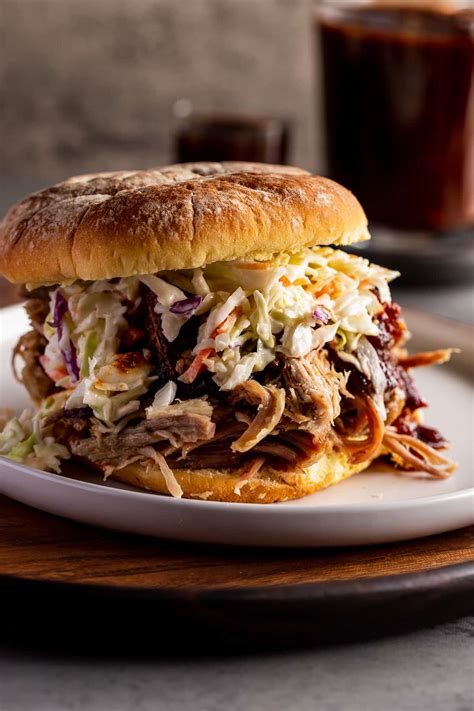 pulled-pork-sandwich-with-bbq-sauce-and-coleslaw image