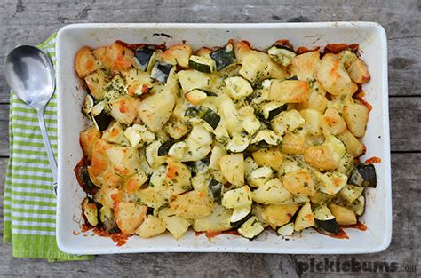 easy-cheesy-potato-and-zucchini-bake-picklebums image