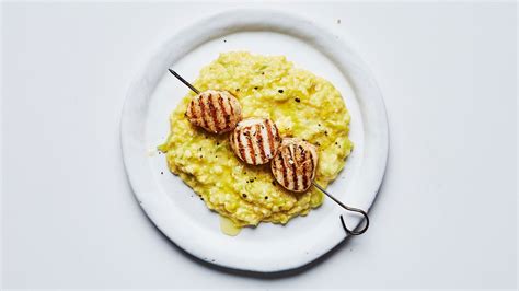 grilled-scallops-with-creamed-corn-recipe-bon-apptit image