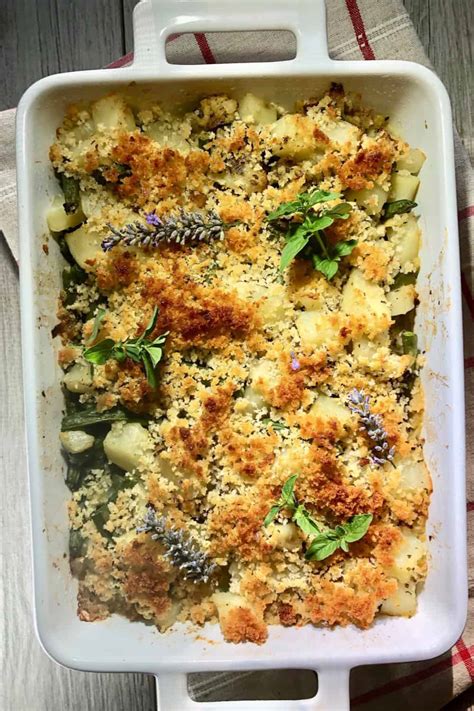 vegan-casserole-with-potatoes-and-green-beans image